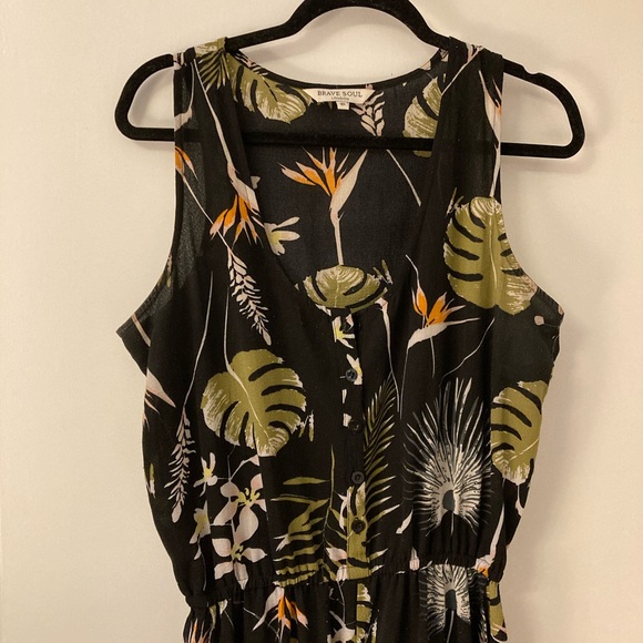 Tropical Print Jumpsuit - Picture 2 of 3